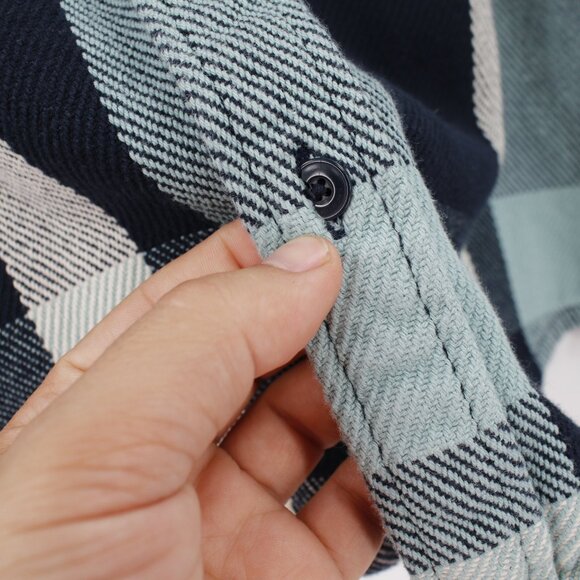 outerknown blanket shirt Mens S/M long sleeve button up plaid pockets thick - Picture 4 of 10